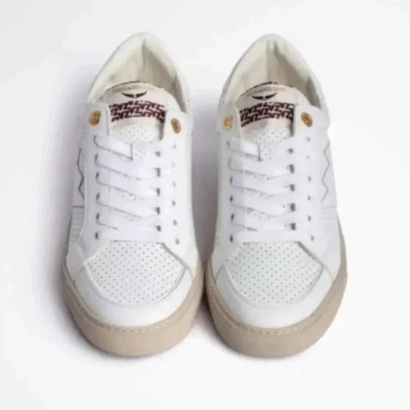 Zadig and Voltaire Leather Punched Sneakers NWT - Picture 1 of 12
